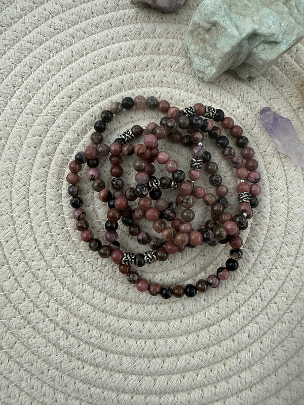 Rhodonite prayer bracelet